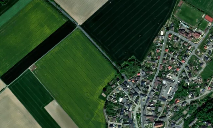Židovský hřbitov v Úsově – letecký pohled
