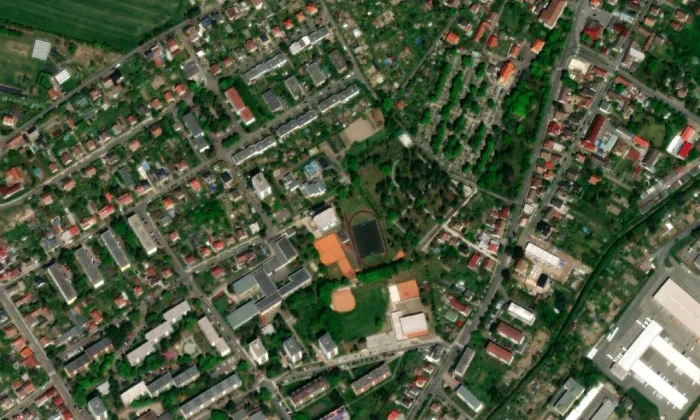 Židovský hřbitov v Hradci Králové – letecký pohled