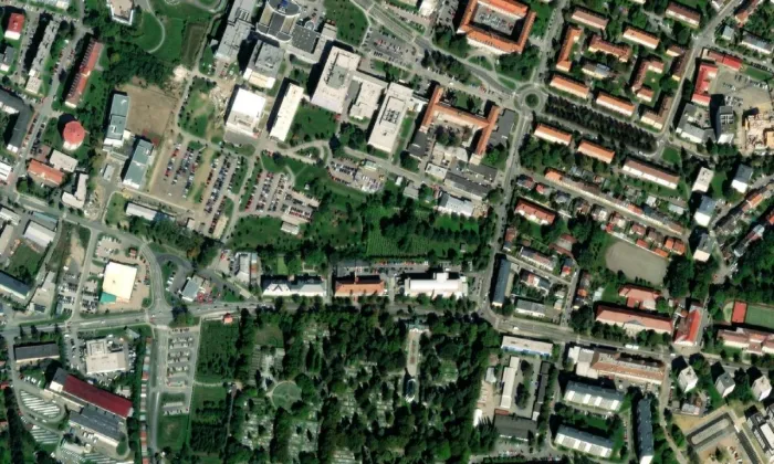 židovský hřbitov v Jihlavě – letecký pohled
