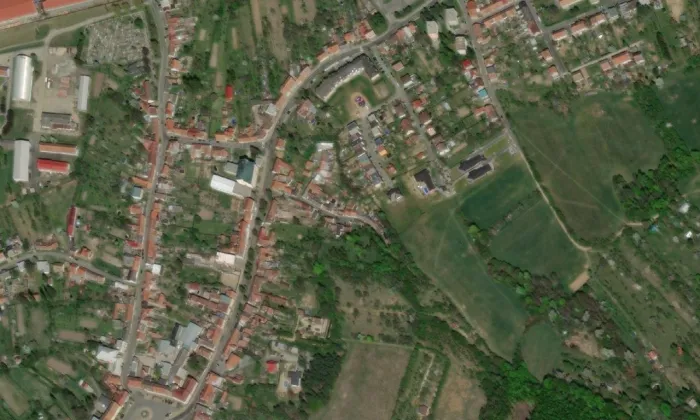 Židovský hřbitov v Koryčanech – letecký pohled