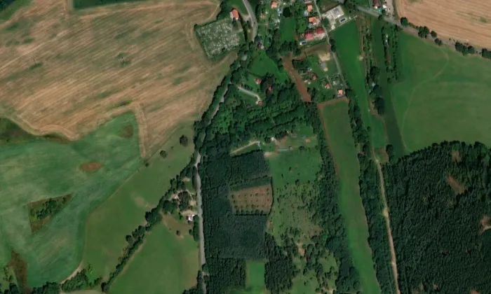 Židovský hřbitov v Neveklově – letecký pohled