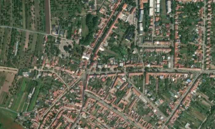Židovský hřbitov v Podivíně – letecký pohled