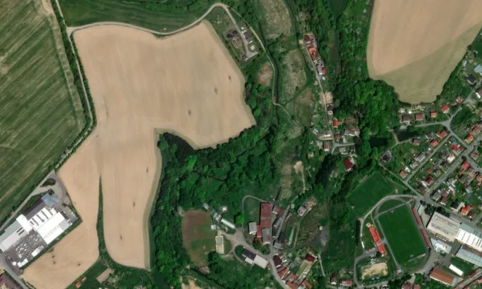 Židovský hřbitov v Polné – letecký pohled