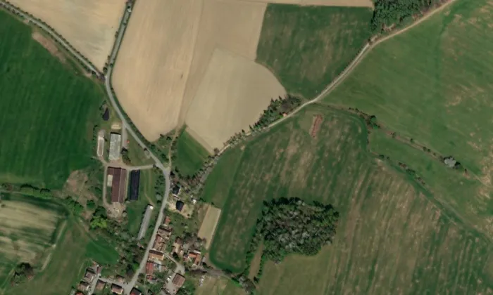 Židovský hřbitov v Radeníně – letecký pohled