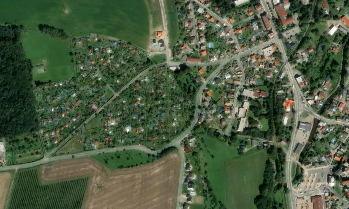Židovský hřbitov v Rychnově nad Kněžnou – letecký pohled