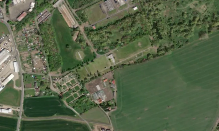 Židovský hřbitov v Terezíně – letecký pohled