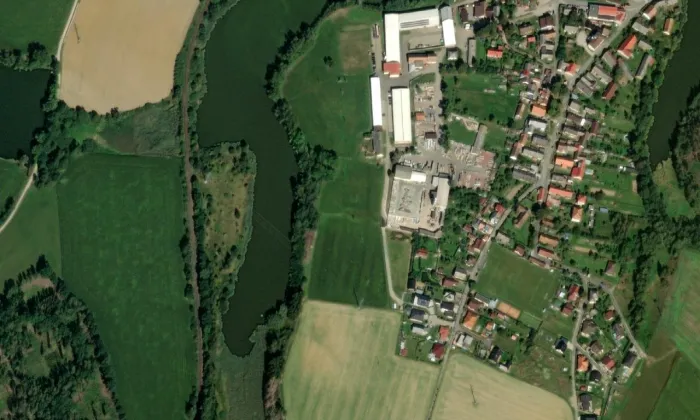 Židovský hřbitov ve Stříteži – letecký pohled