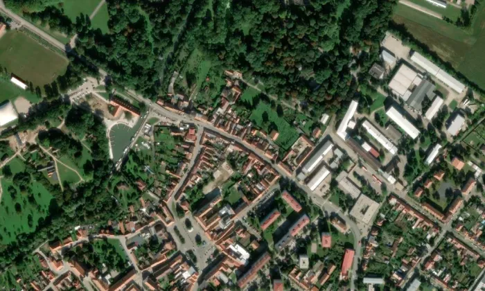 Židovský hřbitov ve Strážnici – letecký pohled