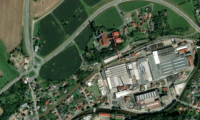 Židovský hřbitov ve Vamberku – letecký pohled