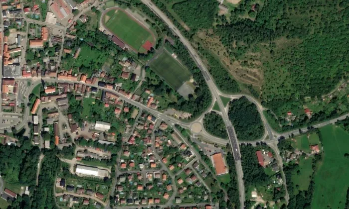 židovský hřbitov ve Voticích – letecký pohled