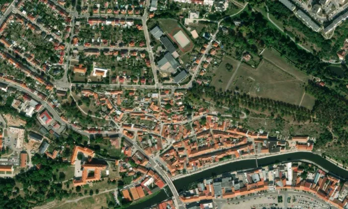 Židovská nemocnice – letecký pohled