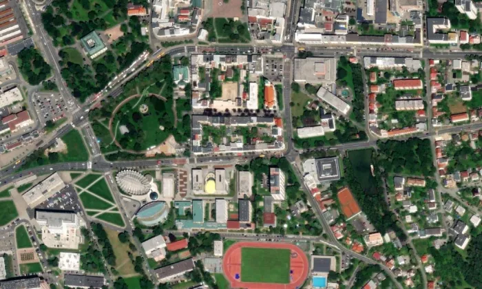 Činžovní dům manželů Čištínových – letecký pohled
