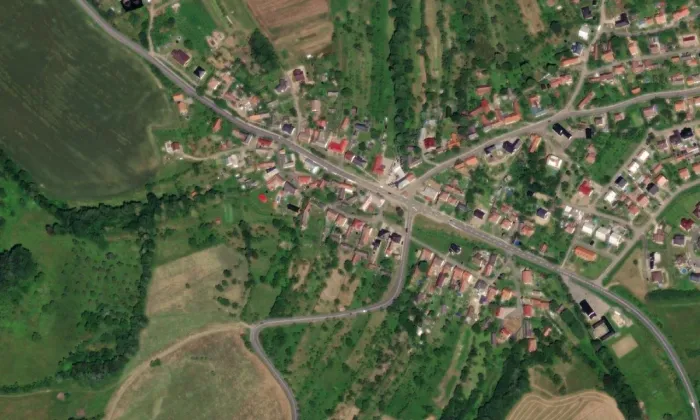 Špýchar usedlosti čp. 21 – letecký pohled