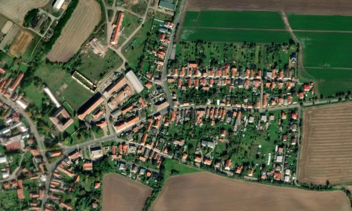 Špitál (Kounice) – letecký pohled
