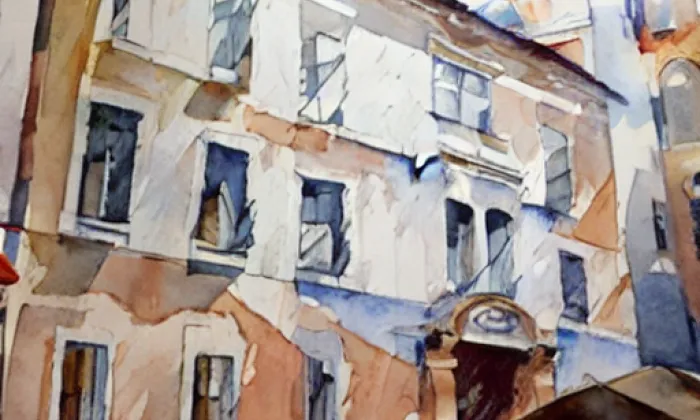 Šporkův palác na Malé Straně – akvarel