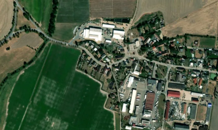 Šrámkův statek – letecký pohled