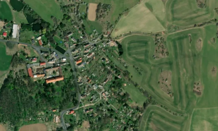 Štědrá – letecký pohled