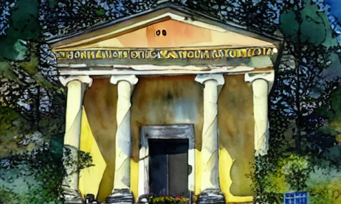 Šternberská hrobka ve Stupně – akvarel