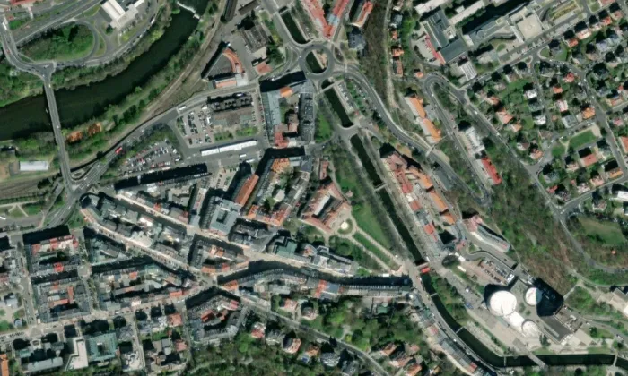 Alžbětiny lázně – letecký pohled