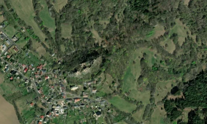 Andělská Hora – letecký pohled