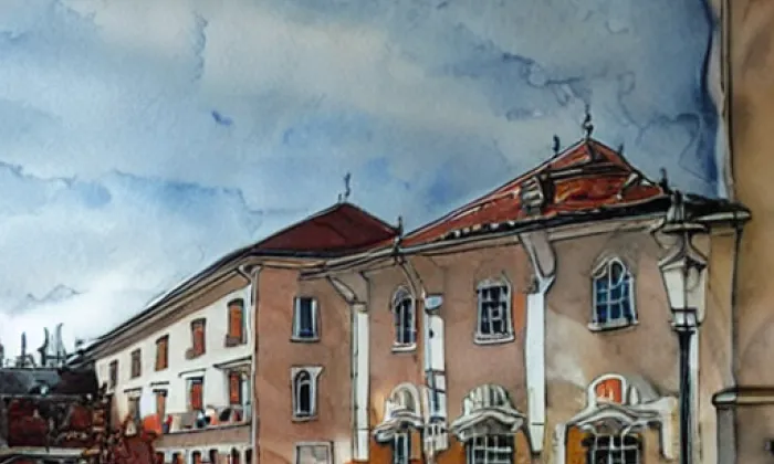 Apolinářská 8 – akvarel
