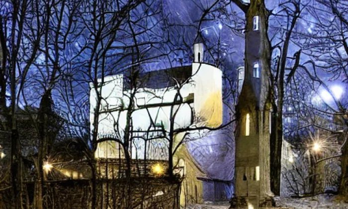 Areál lázní – noc