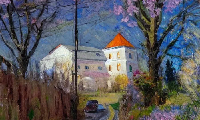 Areál lázní – jaro