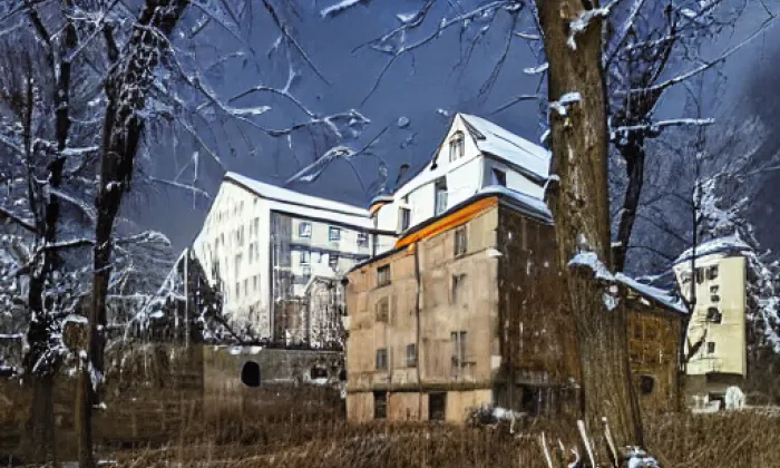 Areál lázní – zima