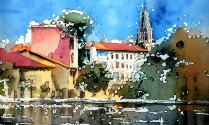 Břevnovský klášter – akvarel