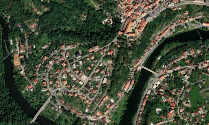 Bílkova vila (Tábor) – letecký pohled
