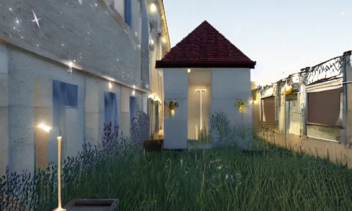 Bývalý hřbitov v Kralicích nad Oslavou – noc