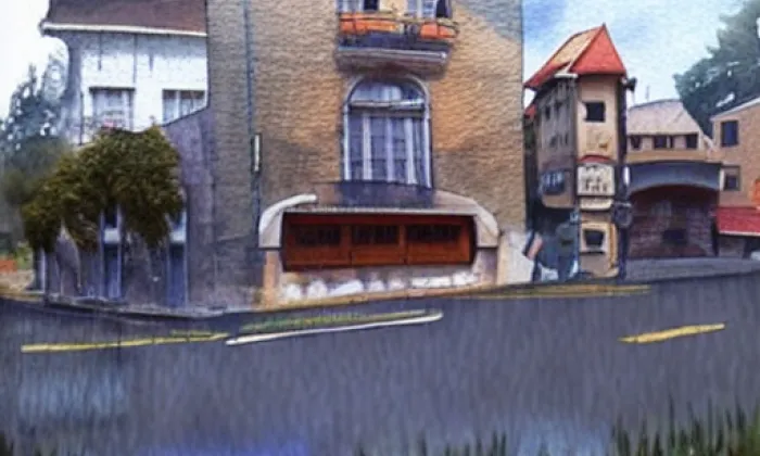 Bakešova vila – akvarel