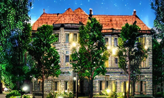 Barokní konvent kláštera Plasy – noc