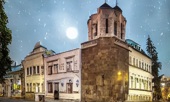 Barokní statek Doksany – noc