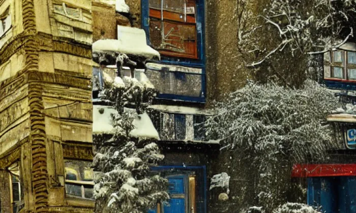 Boží muka - kamenný sloupek – winter