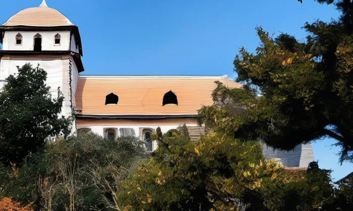 Boží muka v Jaroslavicích u kostela svatého Jiljí – podzim