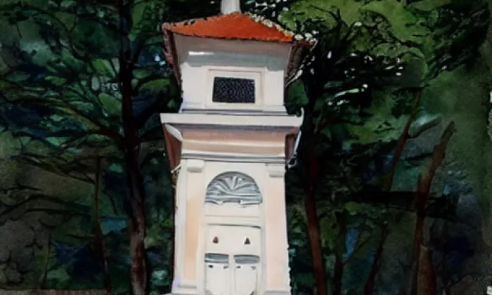 Boží muka VI – akvarel