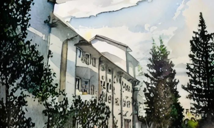 Bratrský sbor – akvarel