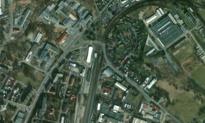 Bruntál (nádraží) – letecký pohled