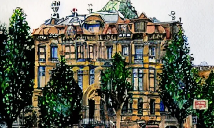 Budova Pedagogické fakulty, náměstí Svobody 301/1 – akvarel