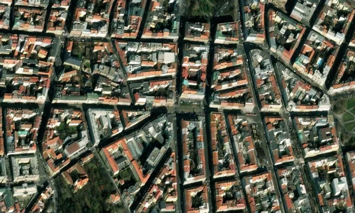 Budova Teplotechny – letecký pohled