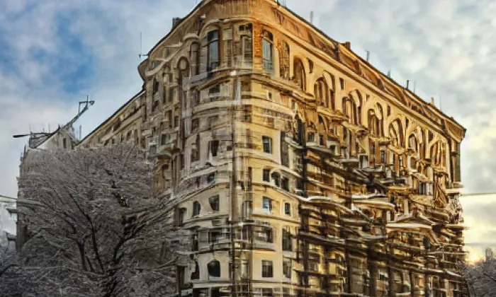 Budova Vysoké školy uměleckoprůmyslové – zima