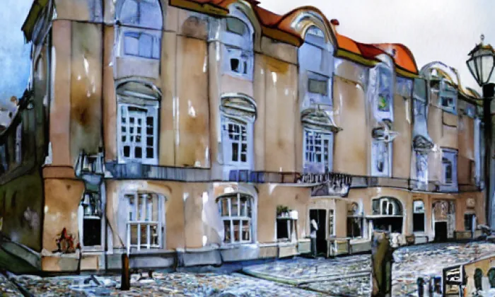 Bystřice nad Úhlavou – akvarel