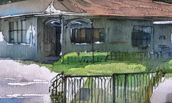 Chřibský hrádek – akvarel