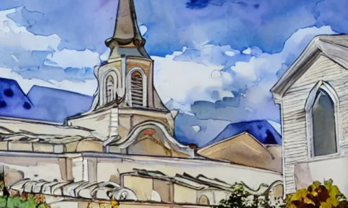 Chrám svaté kněžny Olgy – akvarel