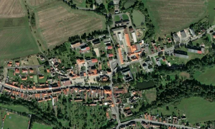 Děkanství (Spálené Poříčí) – letecký pohled