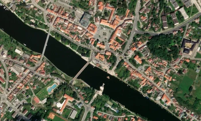 Děkanství v Týně nad Vltavou – letecký pohled