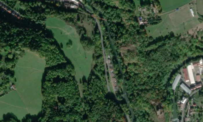 dělnická kolonie ve Františkově nad Ploučnicí – letecký pohled