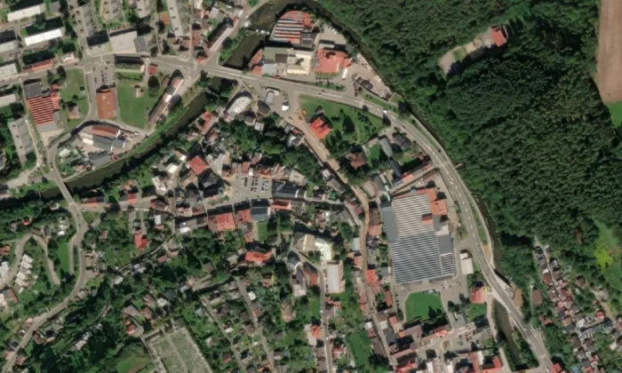 Dům čp. 11 – letecký pohled