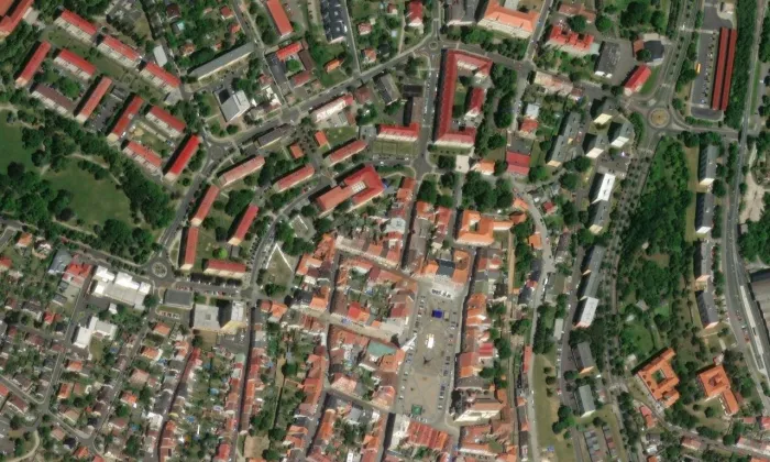 Dům čp. 28 (Kadaň) – letecký pohled